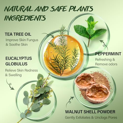 Tea Tree Oil Body & Foot Scrub, Improve Skin Fungus, Skin Itchy, Jock Itch, Foot Discomfort & Body Odor, Tea Tree Sea Salt Scrub to Exfoliate and Moisturize Skin, Deep Cleansing, 360g/12.7oz - Image 3
