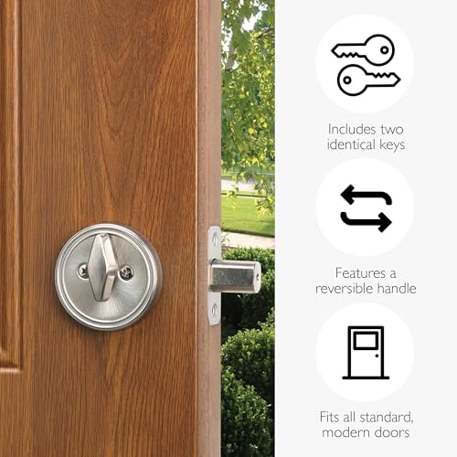 Design House 750836 Single Sided Deadbolt Lockset , Satin Nickel by Design House - Image 3
