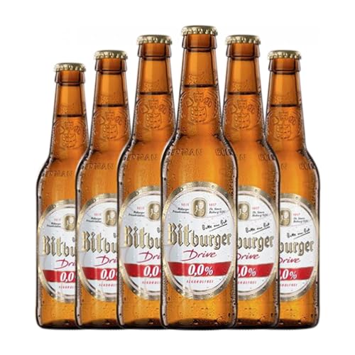 Cerveza Bitburger Sin alcohol Botellín Tercio 33 cl (Caja de 6 Botellín Tercio de 33 cl)