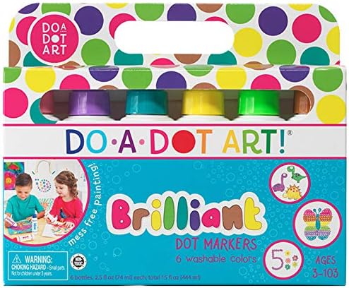 Do A Dot Art! Brilliant Colors 6 Pack Washable Paint Dot Markers Daubers for Children, The Original Dot Art Marker