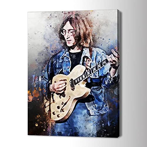 Zyangcc John Lennon Toile murale sans cadre pour chambre à coucher ou salon 50 x 75 cm - Les Beatles, Paul McCartney, John Lennon, RIngo Starr, George Harrison Zyangcc John Lennon Toile murale sans cadre pour chambre à coucher ou salon 50 x 75 cm – Image 8