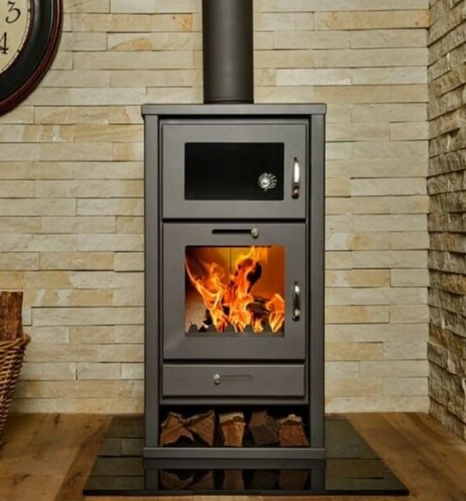 EEK A Victoria 05 Deluxe F Poêle à bois avec four, cheminée, poêle à bois 11,3 kW