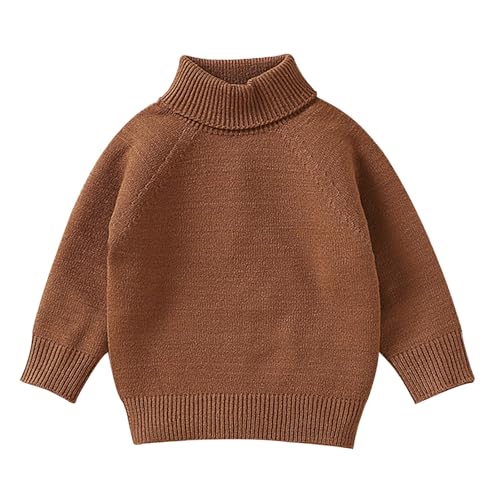 Baby Turtleneck Sweater Boys Girls Cable Knit Sweater Basic Solid Knit Slim Fit Tee Tops Long Sleeve Solid Sweatshirt
