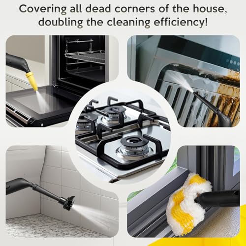 10 Stück für Kärcher Dampfreiniger Zubehör SC1 SC2 SC3 SC4 SC5, Dampfreiniger Bürste Set inkl Verlängerte Düse, Gebogene Düse, Kleine Rundbürste, Handdüse Microfiber Cloth, für Küchenmöbel Boden