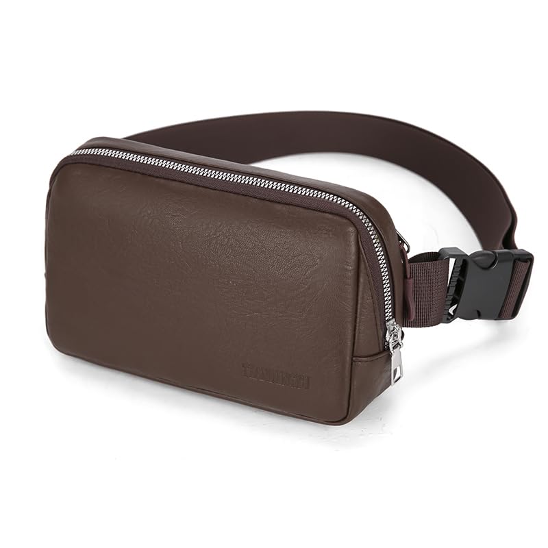 Image of Leather Chest Bag for Women, Crossbody Belt Bag Fanny Pack Purse Fashionable Waist Bags Handbag for Everyday Use Trip Walking Hiking