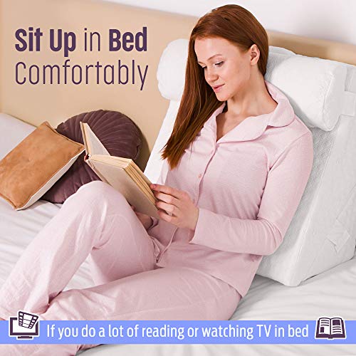 Flexicomfort FCWP001 Bed Wedge Pillow For Sleeping -Adjustable Post Surgery Pillow (7 In 1) -%100 Memory Foam -Head Support Cushion -Incline -Leg Elevation -Pregnancy thumb #1