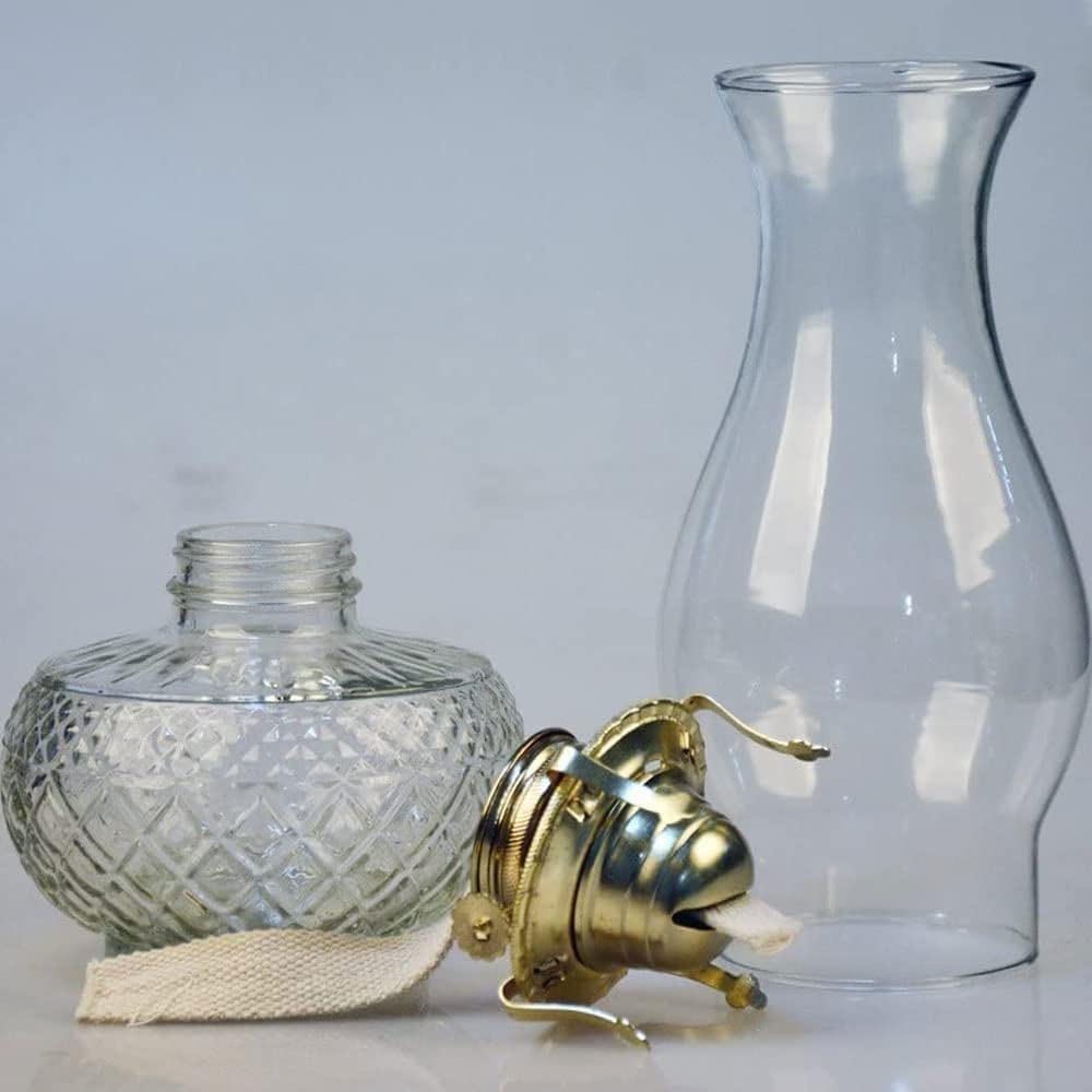 Klare Kristall-Öllampe mit Docht, Verstellbarer Schalter, Kerosinlampe, Vintage-Hurrikan-Lampe, Camping-Zeltlampe, Laterne
