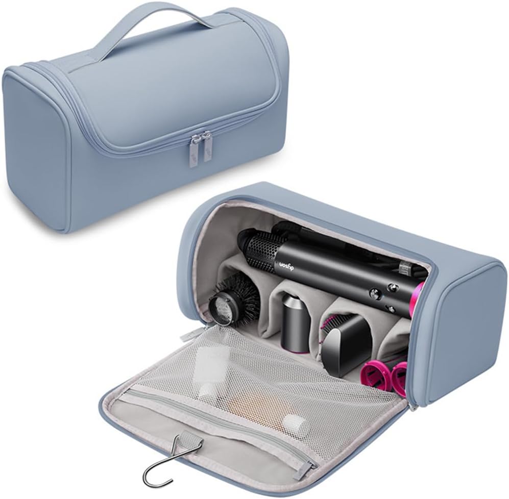 Hair Tools Travel Storage Case Organizer Compatible with Dyson Airwrap Hair Dryer Portable Storage Bag Travel Carrying Case for Hair Curler Accessories (Blue)