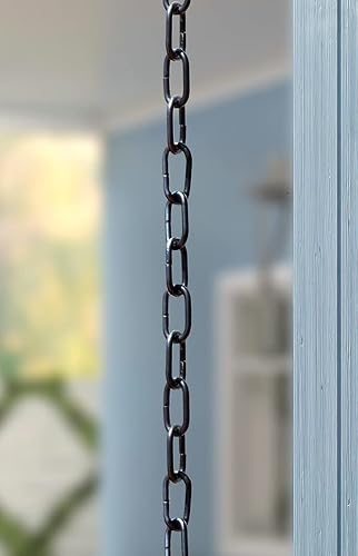 Miniatura 3 de Monarch Rain Chains Cadenas de lluvia negras de aluminio Trad Link para canaletas Cadena de lluvia decorativa negra de 8.5 pies para exteriores,