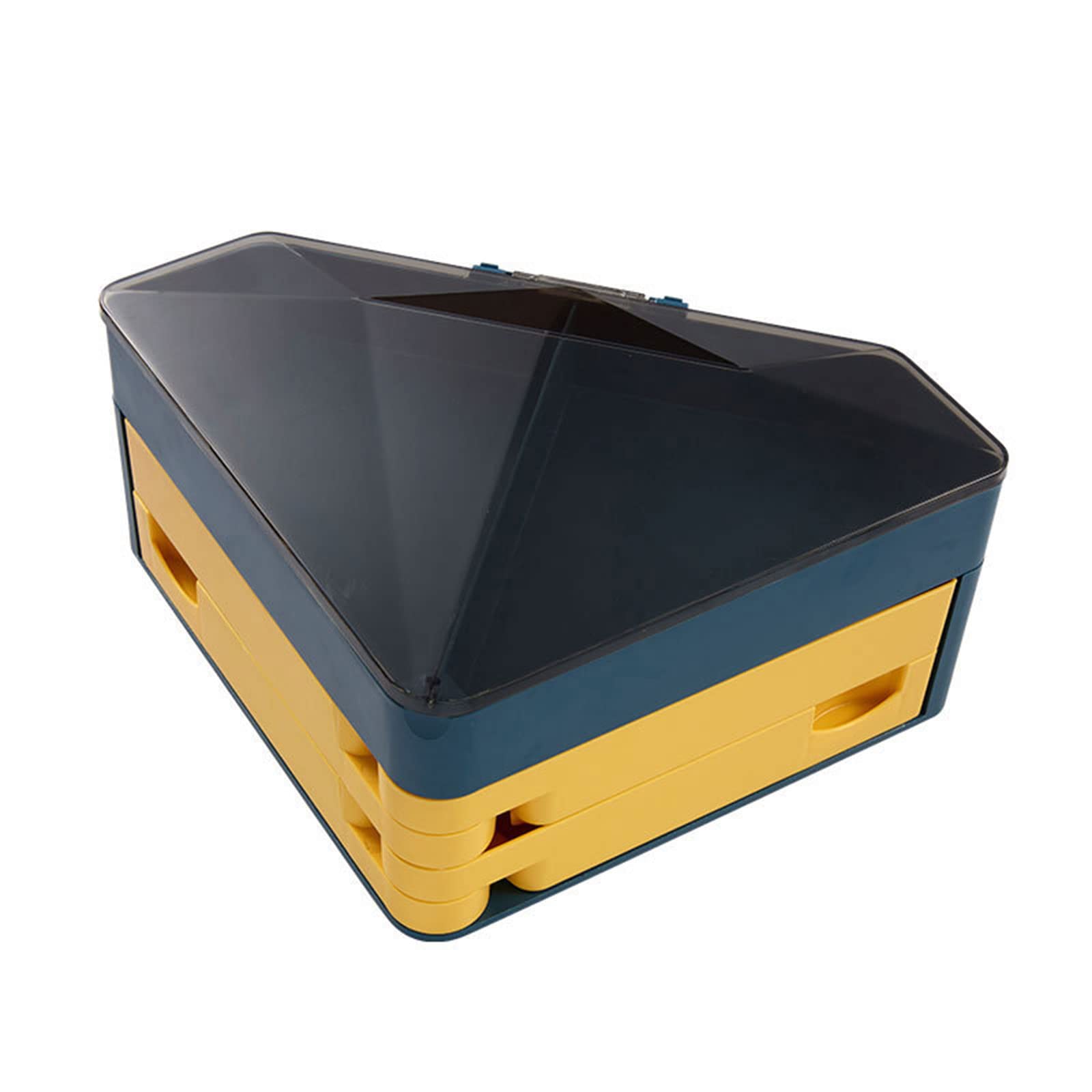 Kalttoy Dark Green Diamond-Shaped Dried Fruit Platter Rotatable 3-Layer Snacks Box Candy Nut Serving Container Appetizer Serving Platter Snacks Candy Box