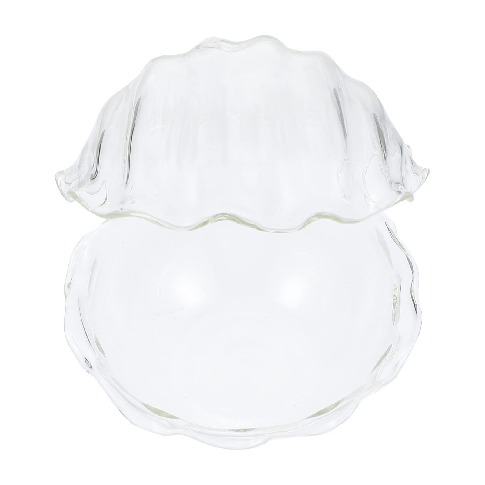 DOITOOL European Nordic Style Glass Clear Salad Bowls Decorative Sea Shell Shaped Salad Plates for Salad Fruit Vegetable Biscuit Dessert