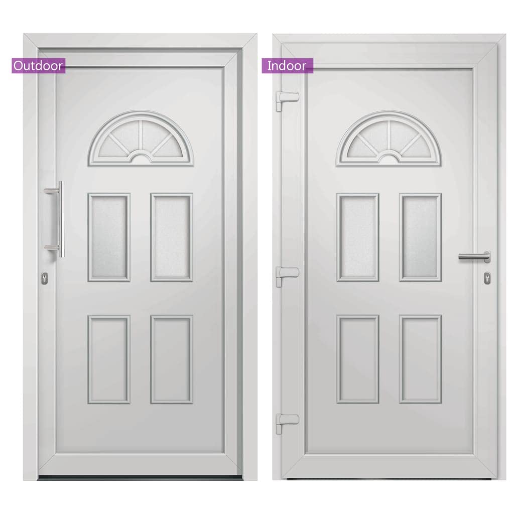 Porta di Ingresso Bianca 110x210 cm, Articoli di ferramenta,Materiali da Costruzione,Porte di casa, 51.4kg-279252