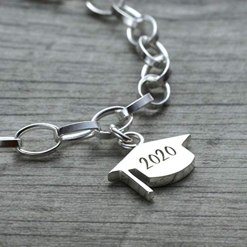 Personalized Graduation Charm Bracelet in Sterling Silver4