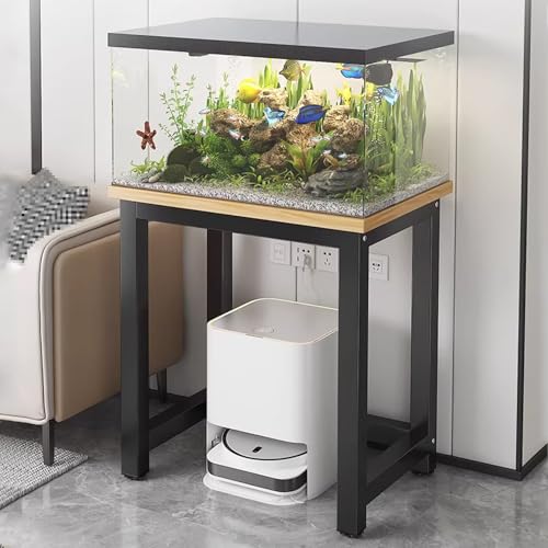 Estante para Peceras, Mueble Acuario Abierto, Estructura Metálica de Acero, Ahorra Espacio, Fácil Montaje, Soportes para Terrarios de Reptiles para Salón Oficina(60x30x70cm,1 tier)