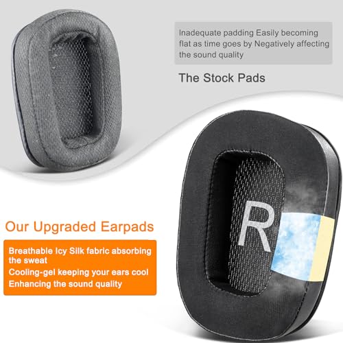 Image of SOULWIT Cooling Earpads for Logitech G935 /G933 /G930 /G432 /G35 - Black | for G35 /G930 /G933 /G935 /G633 /G635 /G533 /G430 /G431 /G432 /G433 /G332 /G230 /G231 /G233 Headphones