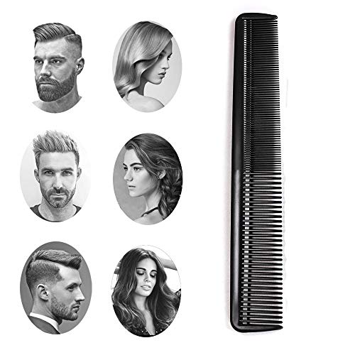Mens Styling Hair Comb Fine and Wide Tooth Black Hair Brush Stylist Tool