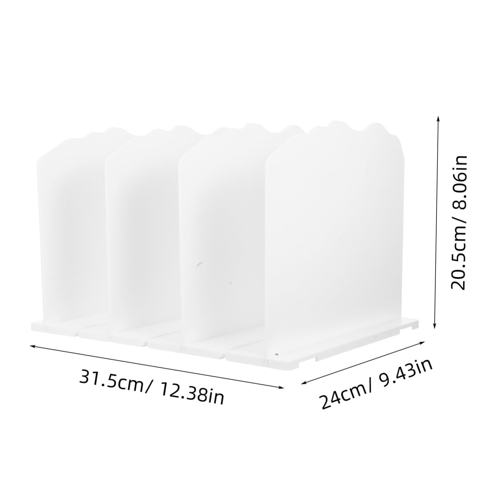 Amosfun Organizador de Armario para Bolsos, Estante para Guardar Bolsos Separadores Ajustables, Diseño Ondulado, Plástico Blanco, 2 Piezas