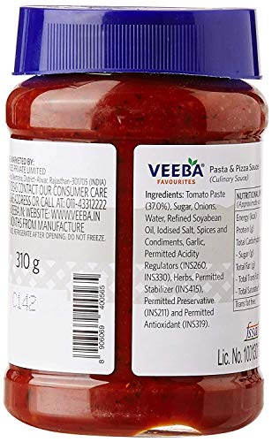 Image of VEEBA Pasta Pizza Sauce - Pack Of 2, 310 Gm