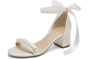 Pearl Embellished Low Heel Bridal Sandals