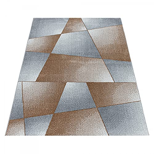 Tapis design abstrait géométrique Terra grand format pour décoration de salon