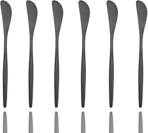 Miniatura 19 de JASHII Juego de 6 piezas de vajilla de acero inoxidable 304 negro mate para tartas para el hogar, cocina, fiesta