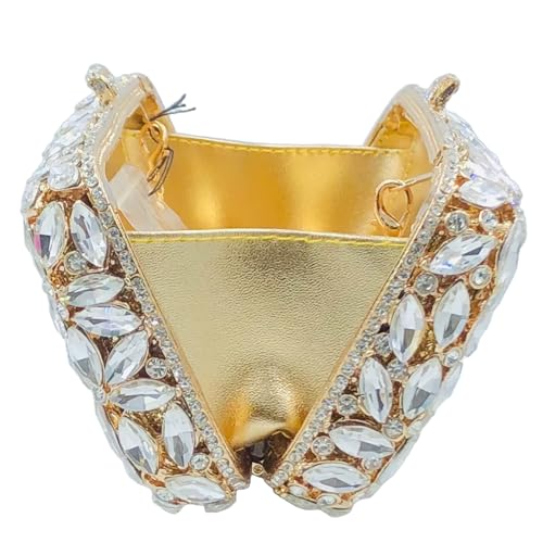 Image of Boutique De FGG Women Crystal Clutch Bag Minaudiere Box Handbag Party Prom Rhinestone Clutch Purse Wedding Bag, Mini