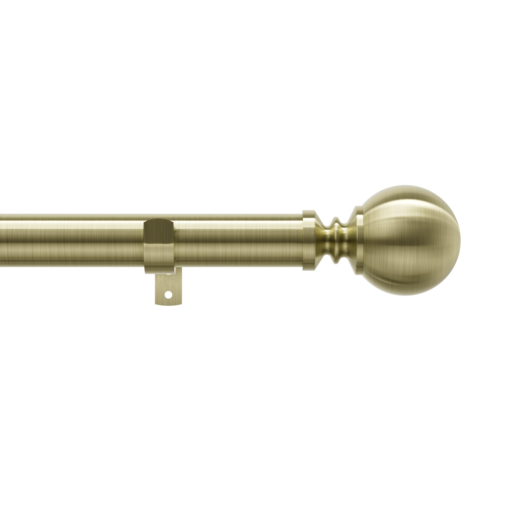 Eson Casa Curtain Pole Extendable 70 to 120cm(28-48"), 28 mm Diameter Adjustable Curtain Rod with 60mm Metal Ball Finials for Eyelet Curtains, Heavy Duty Decorative Windows Rod, Antique Brass