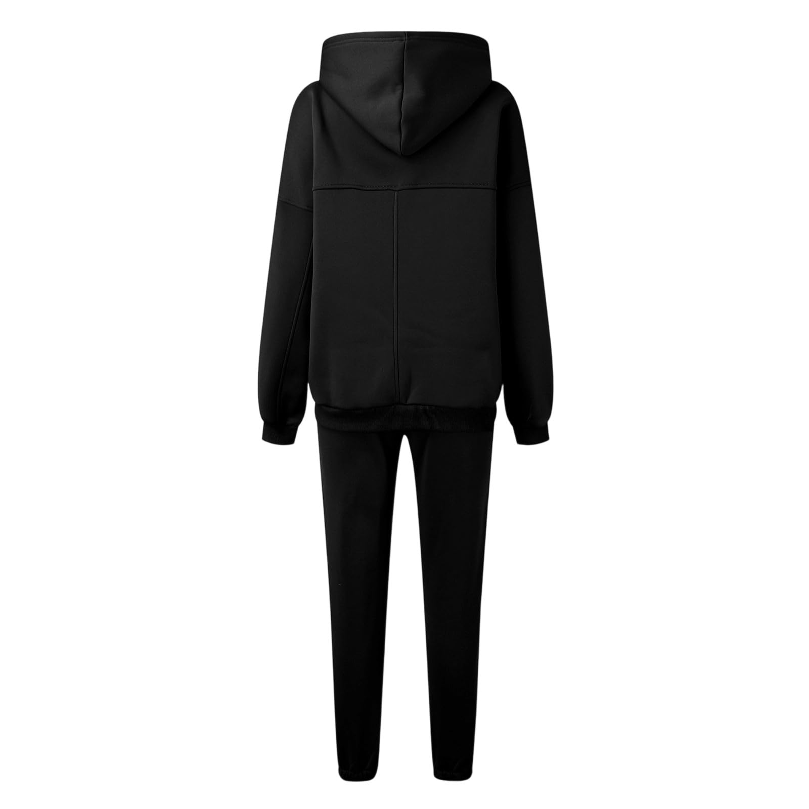 Generico Tuta Donna Sportiva Invernale Tinta Unita Con Cappuccio Pantaloni