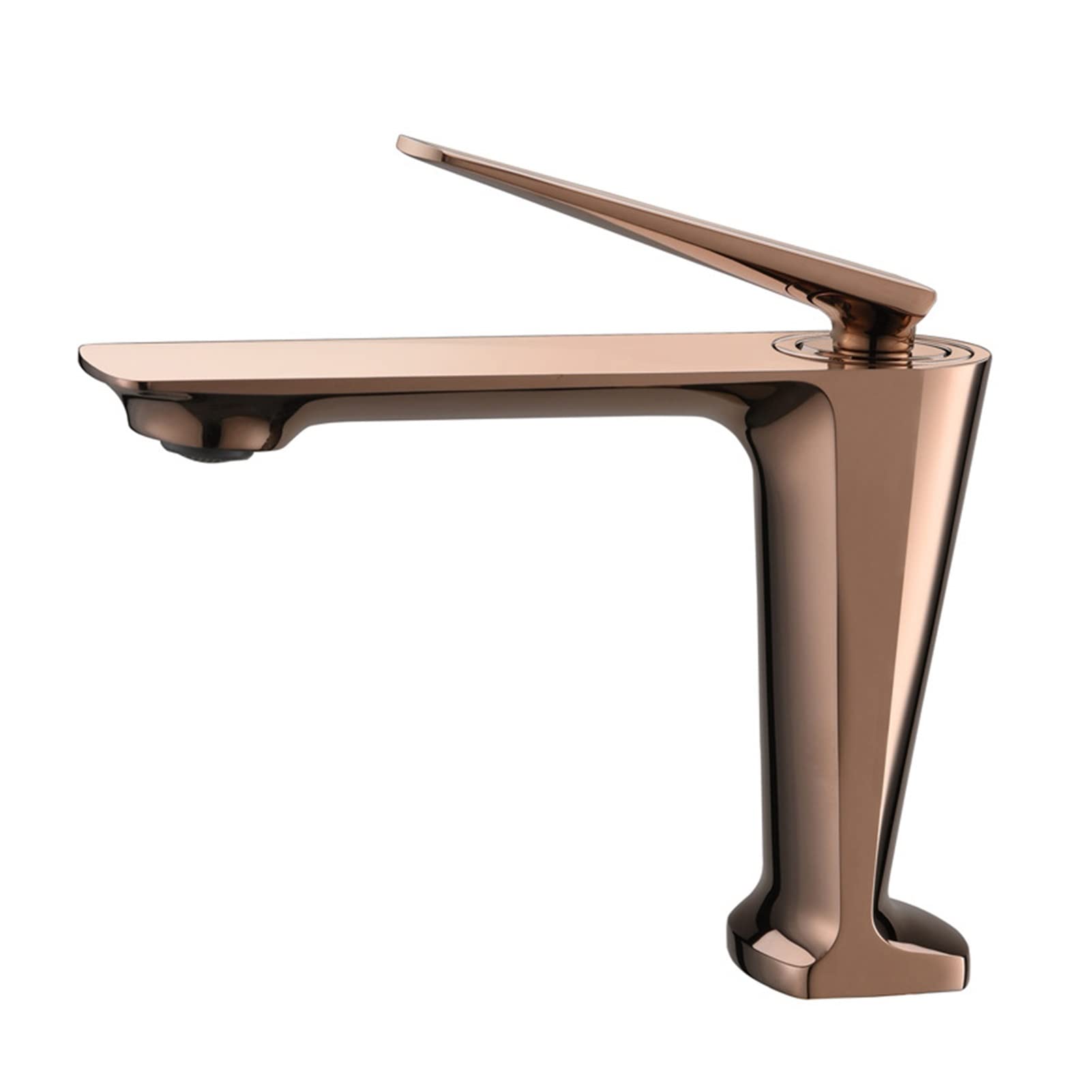 Cudtapi Rose Gold Bathroom Faucet Basin Faucets Brushed Gold Bathroom Faucet Hot And Cold Rose Sink Deck Mounted Toilet Black Mixer Water Tap(Rose Gold)