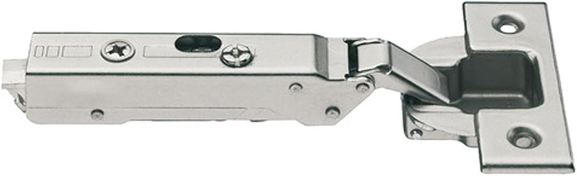 Brixwell QIEY-002 Concealed Hinge, Grass TIOMOS, 94 Degree Opening Angle, Overlay for Screw Fixing for Thick Doors and Profile Doors up to 36 mm, Screw-on, Soft-Close Nickel Plated