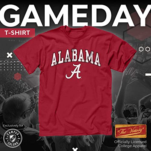 Campus Colors Adult Arch & Logo Soft Style Gameday T-Shirt (Alabama Crimson Tide - Red, Medium) #TOP2