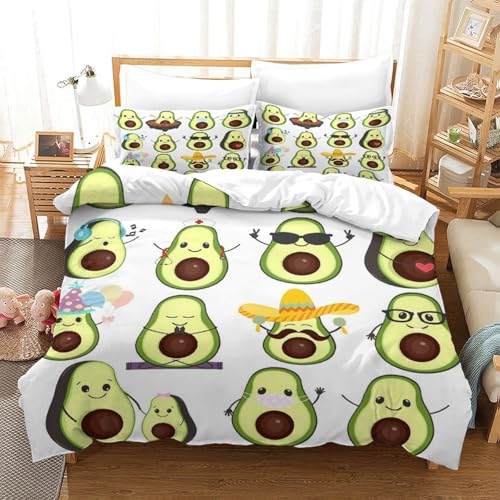 Housse de couette avocat 140x200 lit simple microfibre imprimé 3D ado