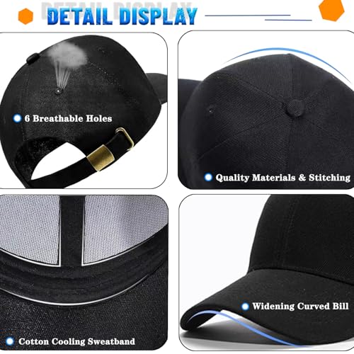 Gorra de béisbol unisex de algodón color negro miniatura 3