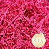 Zankubom Papel crepé rojo melocotón fluorescente de 2 libras, relleno de papel de corte arrugado, relleno de papel de regalo para rellenos de cestas, cumpleaños, envoltura de regalos, aniversario
