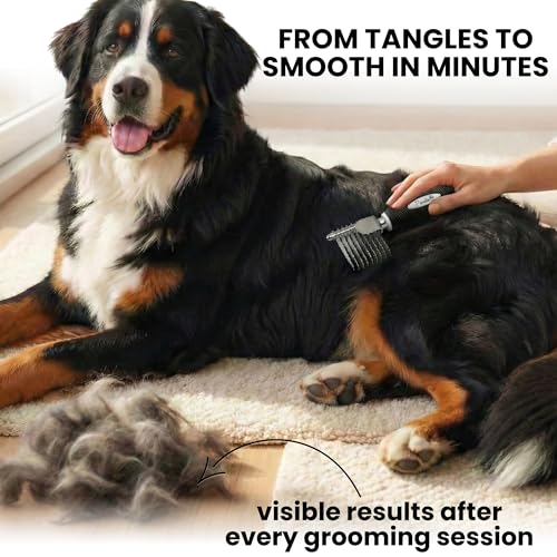 Poodle Dematting Fur Rake Comb Brush for Dogs and Cats - Long 2.5