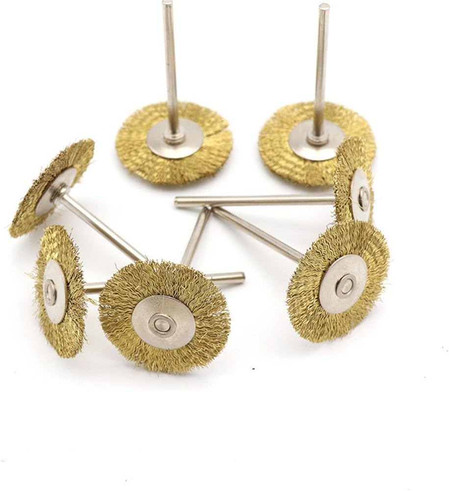 10pcs Brass Wire Brush Round Brushes Disc Pot for Die Grinder Rotary Electric Tool for Engraver