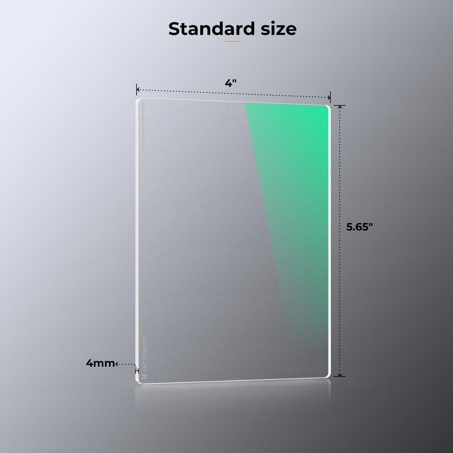K&F Concept 4'' x 5.65'' Square Black Diffusion 1/8 Effect Filter Cinema Mist Diffuison Filter Compatible with Tilta, SmallRig Matte Box Ultra-Slim Optical Glass with 28-Multi Coatings