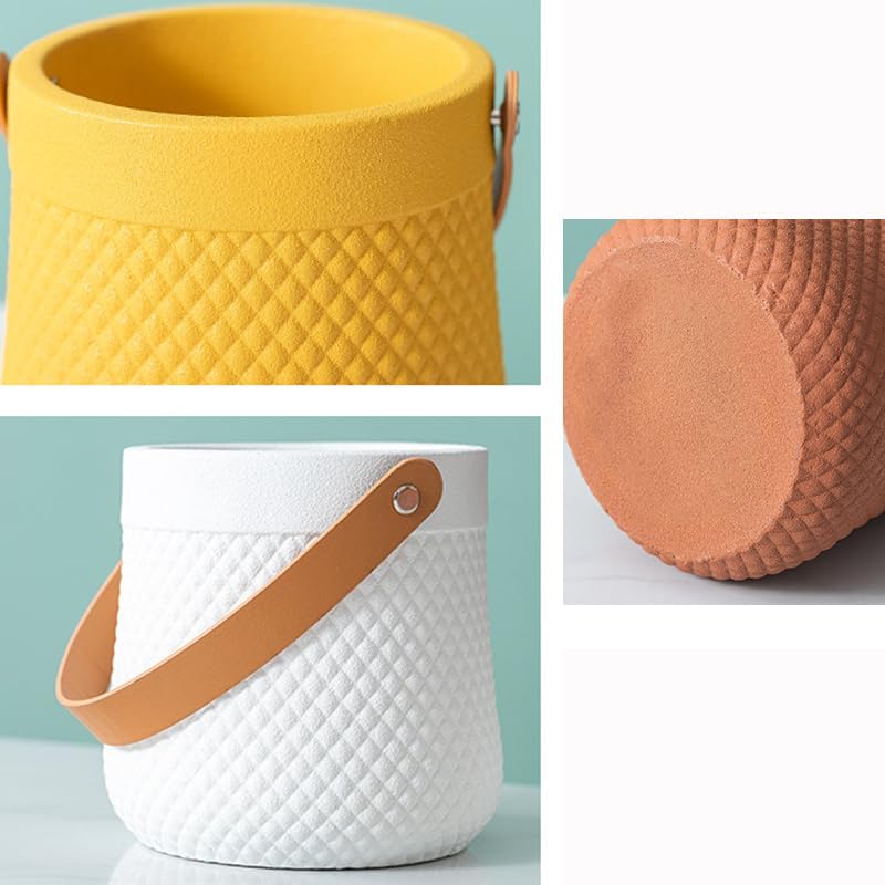 Miniatura 8 de Macetas de cerámica de 5 pulgadas, maceta colgante pequeña (gris) - Macetas de interior para plantas, flores, cactus, suculentas, decoración de