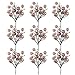 KI Store Rose Gold Christmas Tree Picks Stems Pack of 9 Artificial Glittered Berry Stems Rose Gold Tree Ornaments Decoration for Xmas Tree Halloween Wreath Garland Handcraft