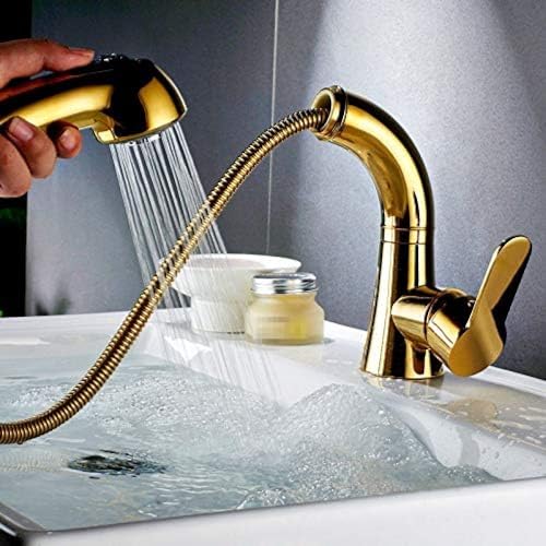 Robinet de cuisine moderne en acier inoxydable brossé avec commande mono-manette