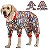 LovinPet Large Dog Pajamas Large Breed PitbullBoxerLabradorDoberman Lightweight Onesie Space Travel Grey PrintPost Surgery ShirtUV Protection Pet Anxiety Relief Wound Care For Large Dog 2XL
