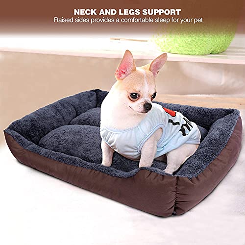 Image of Royal Pets Cart Washable Dog Bed XXL Size - Soft Pet Bed for Dogs, Fiber Cushion, Grey & Brown, (95L x 73W x 22H cm)