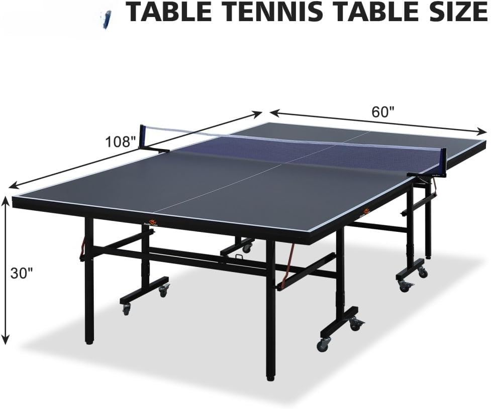 Foldable Indoor Table Tennis Table with Net and Paddles for Home Recreation