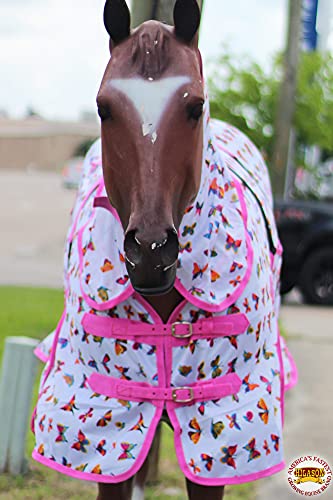 HILASON 66 in Horse Fly Sheet Uv Protect Mesh Bug Mosquito Summer Butterfly Pink - Image 5