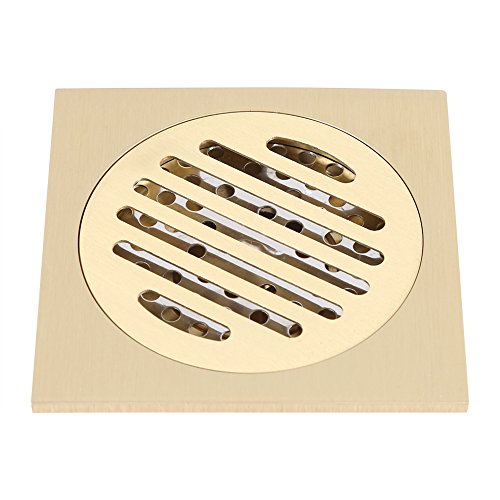 Ozgkee Shower Gre, 10x10x7 Square Floor Drain Bathroom Shower Waste Grate Brass Constructed Strainer Home Attachment
