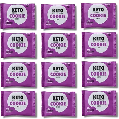 Keto Collective Galletas Keto I 1.5g Carbohidratos Netos I 30g x 12 I Snacks Keto I Bajo en Azúcar I Hecho con Mantequilla Real I Alto en Fibra I Snacks Bajos en Carbohidratos, Galletas sin Gluten