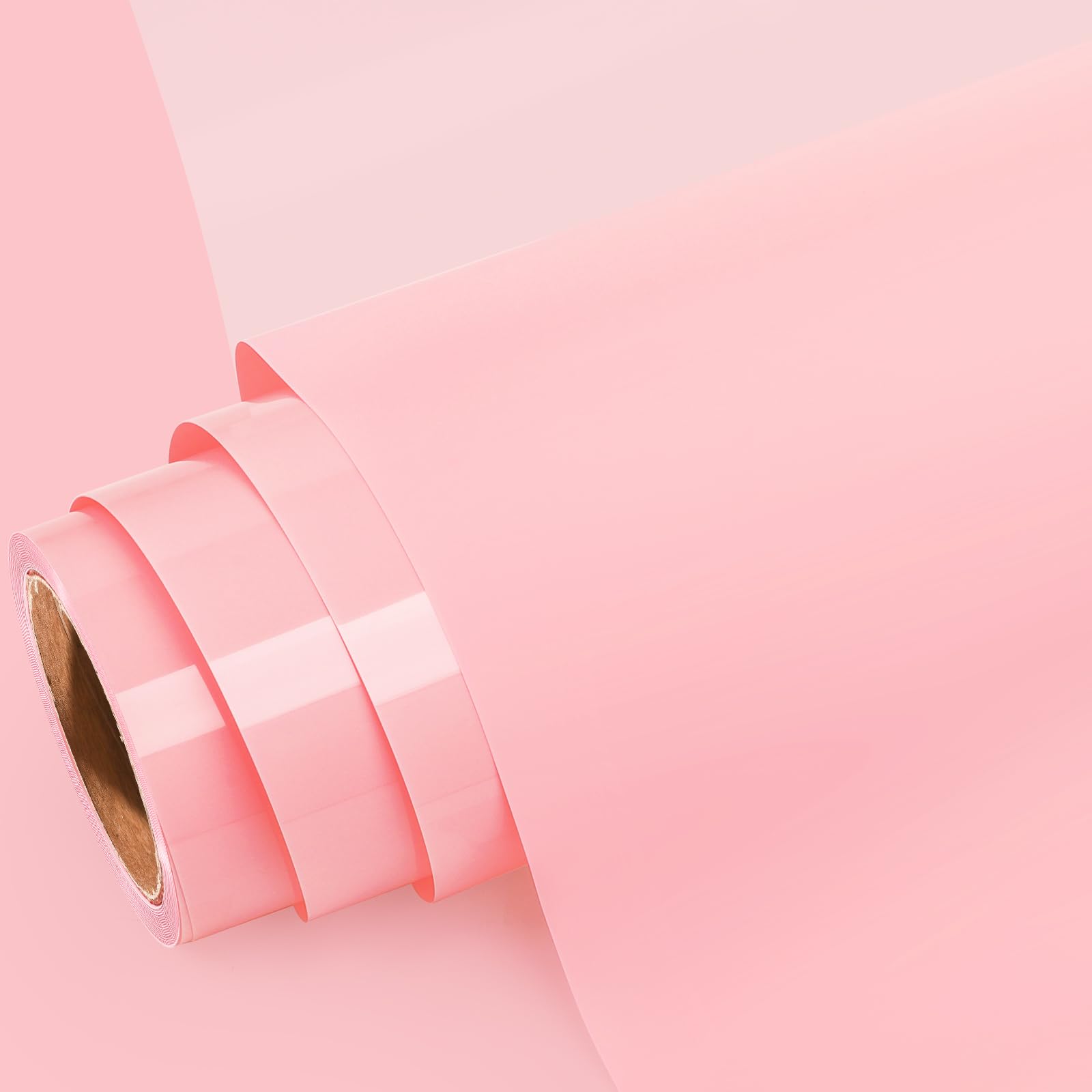 GIRAFVINYL Light Pink HTV Heat Transfer Vinyl, Pink Iron on Vinyl Pastel HTV Vinyl for T-Shirt, Bags, and Other Fabric, 12" X 5FT, Easy to Cut & Weed