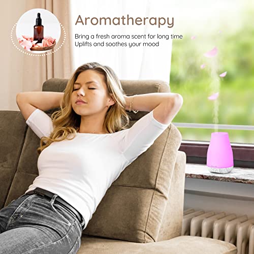 Aromatherapy Essential Oil Diffuser For Room: Air Humidifier Aroma Scent Cool Mist Diffuser Colorful Light Cute Mini Small Waterless Auto Off Ultrasonic Diffusers For Home Bedroom #TOP2