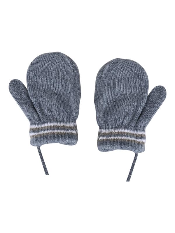 KID-O-WORLDBabies Contrast Striped Mittens Stylish Winter Warmth For A Bold Fashion Statement Stay Cozy And Chic In The Cold (Grey 0-2 Years)