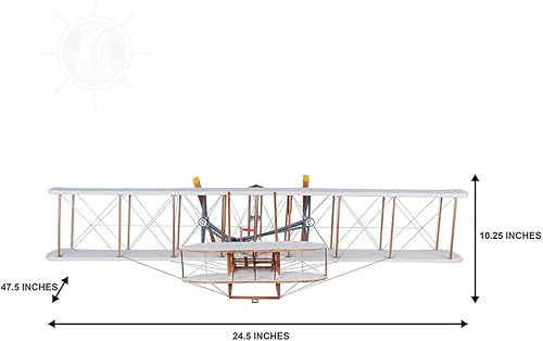 Miniatura 11 de Old Modern Handicrafts 1903 Wright Brother Flyer - Escala 1:10 - Modelo de avión - Modelo de avión de madera de calidad de museo para el hogar y la